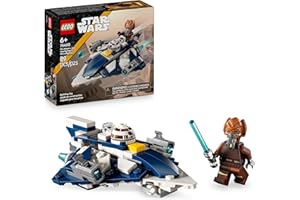 LEGO Star Wars: The Clone Wars Plo Koon’s Jedi Starfighter Microfighter, Collectible Building Toy for Kids, Gift for Boys, Girls and Fans Aged 6 Years Old and Over, Includes a Blue Lightsaber 75400