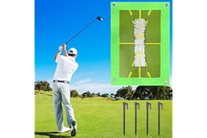 Mata treningowa do gry w golfa do wykrywania huśtawki, mata do golfa CTDMJ mata do golfa, mata do ćwiczeń golfowych z 4 kolcami do ziemi, 2023, nowa mata golfowa, analiza ścieżki huśtawki, prawidłowa postawa uderzenia