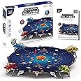 Webby DIY Wooden Multiplayer Solarish Clash Game | Family Fun Set Fused with Carrom and Modern Galactic Business Game | Space Elements & Solar System Fun Facts | Board Game for Kids and Adult