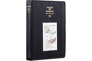 AMIMY Album Photo 128 Pochettes pour Appareil Photo instantané Fujifilm Instax Mini LiPlay 11 7s 8 8+ 9 25 26 50s 70 90, Polaroid Snap SnapTouch PIC-300 Z2300 Mint Zip (Noir)