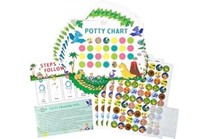 DINGFENG Tabella Ricompense Bambini Dinosauro - 10 Tabelle Spannolinamento con 208 Stickers per Vasino, Compiti & Routine - Set per Togliere Il Pannolino 3+