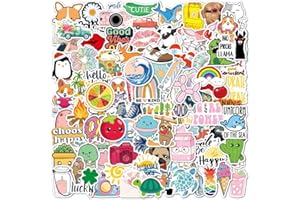 FOCRI Lot de 100 Esthétiques Vsco Cute Autocollants pour Téléphone, Portable, Skateboard, Journalisation, Kawaii Autocollants Packs, Vinyle Waterproof Funny Stickers Decals, Stuff pour Adolescents, Filles