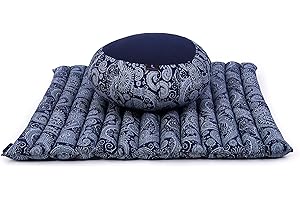 LEEWADEE Set de méditation - Set de méditation en kapok, Coussin et Tapis de méditation Zafu et Zabuton