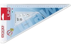 ARDA Squadra 60° In Plastica Trasparente Misura 30 Cm, 1 Pezzo