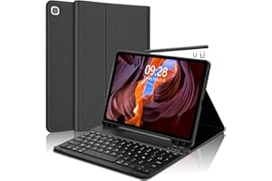 SENGBIRCH Étui Clavier pour Samsung Galaxy Tab S6 Lite 10,4" - AZERTY Français Clavier Détachable sans Fil Bluetooth pour Galaxy Tab S6 Lite 10,4" (SM-P610/P615/P613/P619), Noir