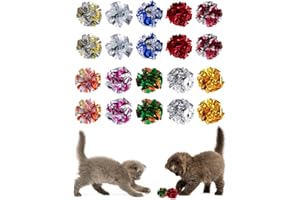 Molain Zabawka dla kota z marszczoną piłką, 20 sztuk, kolorowe piłki dla kotów, zabawka do zabawy w pomieszczeniach, koty, interaktywna piłka, zabawka dla kota, 6 cm, wielokolorowe