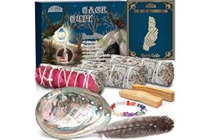 AOXLLK Sage Smudge Kit, White Sage Set, Smudge Kit Natural, Abalone Shell, Smudge Stick set for House, Home Cleansing incense, Burning Sage, Healing, Purifying, Meditation