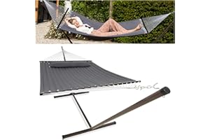 VITA5 Amaca da Giardino con Supporto per Ore di Rilassamento - Amaca per Due Persone Perfetta per Riposarsi Insieme - Amaca con Telaio in Metallo Resistente e Duraturo - Amaca Sospesa Portatile