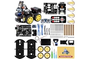 ELEGOO UNO R3 Board Project Smart Robot Car Kit V4 for Arduino Learner | ine Tracking Module, Ultrasonic Sensor, IR Remote Control etc. Intelligent and Educational Toy Robotic Kit