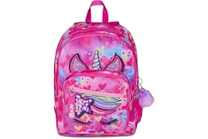 SJ GANG STYLE JAM GANG Zaino Scuola Zaino Doppio Scomparto SJ Ever, Fucsia, Zaino Doppio Scomparto e Tasca per Borraccia, 30 L, Zaino Scuola Elementare e Media, Zaino Bambina
