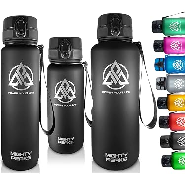 CHIFIGNO Wasserflasche Mit Gänseblümchen-Muster – 1000 Ml, BPA-frei, Auslaufsicher, Mit Strohhalm & Tragegriff