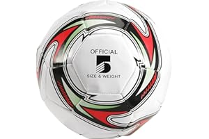 Roundsky Ballon de football professionnel Taille 5 Ballon officiel d'entrainement Ballon de football pour compétition de plein air Blanc