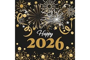 ‎SERVIETTENSHOP 20 Servietten Neujahr Das Jahr 2026 als Tischdeko. Papierservietten mit Motiv für Silvester 2026 Jahreswechsel Feuerwerk. Auch für Decoupage und Serviettentechnik 33x33cm