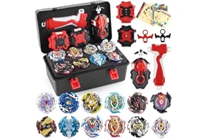 TUKIIE Bey Battling Top Burst Gyro Toy Set, Battling Tops for Kids, 12 Spinning Tops, 3 Launchers with Storage Box, Birthday Present for Children Boys Girls Kids Ages 8+