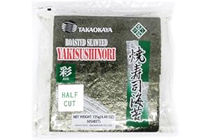 Takaokaya Roasted Seaweed – Yakinori Aya Ariake Half Cut 100pc | Premium Aya Grade Half Sheets Nori from Ariake Sea | Crispy Texture & Deep Umami | Vegan & Gluten-Free