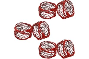 SKAVIJ Handmade Twisted Wire Mesh Napkin Rings Holders Decor Dinner Party Wedding Thanksgiving Christmas Gathering (Red 6pcs)