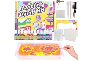 Yellcetoy Water Marbling Paint Craft Kits for Kids, Arts and Crafts for Kid, Kids Art Set Gifts Toys for 6 7 8 9 10 11 12 Year Olds Girls Boys