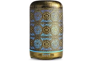 SALKING Diffuseur Huiles Essentielles 260ml Humidificateur d'air Ultrasonique Brume Fraîche Arôme Parfum Electrique avec 7-Couleurs Changeantes Arrêt Automatique pour Chambre/Salon/Spa/Yoga/Massage