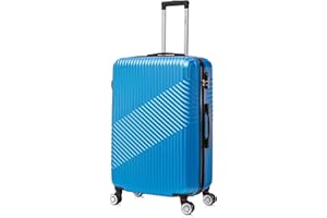 Flymax 24" Medium Suitcase Super Lightweight 4 Wheel Spinner Hard Shell ABS Luggage Hold Check in Travel Case Royal