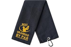 CybGene Grandad Gifts Golf Towel, Golf Gifts for Grandad on Father‘s Day, 40 x 60cm Microfiber Golf Towel for Golf Bags - Best Grandad by Par