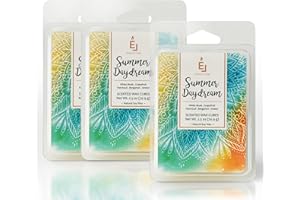 ‎EARNEST LIVING Earnest Living Duftwachs-Schmelzen Summer Daydream Weißer Moschus Grapefruit Patchouli Bergamotte Bernstein Wachswürfel Pack Heimwärmer Tart Elektrische Kerze Aroma Dekoration 256 Gramm (3-Pack)