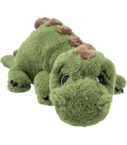 Dinosaurus Pluche Speelgoed Zacht Grote Dino Opgevulde Dieren Lichaamskussen, Schattig Lang Dinosaurus Pluche Knuffelkussen Lende Rugkussen Cadeaus voor Kinderen(100cm,Groen - Gelukkig