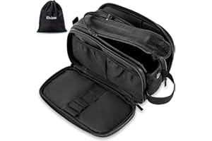 Elviros Neceser Hombre de Viaje, Bolsa de Aseo Grande Impermeable PU, Organizador Portátil con Gran Capacidad, Dopp Kit Hombre para Gimnasio y Trabajo