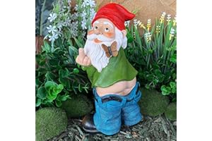 WANGQI Gartenzwerg Zwerg Ornamente Gartenstatuen Dekorationen 3D Zwerg Statue Garten Schmetterling Finger Zwerg Harz Puppe Figuren Handwerk Gnom Harz Puppe Figuren Handwerk
