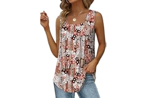 Cuptacc Damski tank top na lato 2024, kwadratowy dekolt, fałdy, luźny top bez rękawów