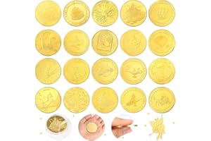 Delisouls Zahnfee Münzen, 20 Stück Geschenk Zahnfee Junge, Zahnfee Goldtaler mit Verschiedenen Mustern, Goldmünzen Kinder, Geschenk Zahnfee Münzen Souvenir für Mädchen Junge