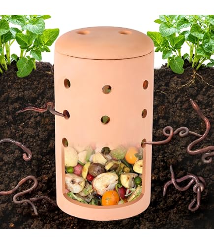Lombricomposteur 6,5L en terre cuite à enterrer | 500gr de Vers Lombricomposteur 6,5L en terre cuite à enterrer | 500gr de Vers