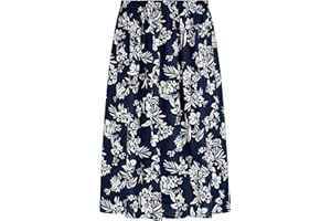 KK Fashion Lines Ladies/Womens Summer Floral Print Skirt, Light Weight Soft Viscose Fabric, Elasticated Waist, 27" Length