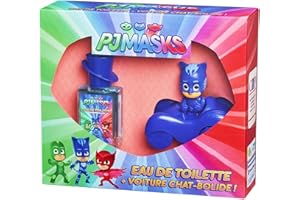 PJ MASKS PJMASKS Coffret Parfum Enfant garçon Eau de toilette avec 1 Voiture Chat Bolide de Yoyo à rétro friction Fabriqué en France