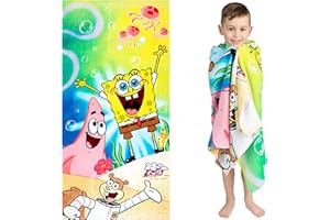 Franco Kinder-Badetuch, superweich, Baumwolle, 147,3 x 71,1 cm, Spongebob Schwammkopf