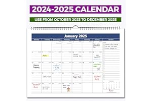 SPRING ROSE 24 Months Wall & Desktop Calendar 2024 & 2025 | 12 * 17 inch / 30.5cm*43cm Desk Calendar| Flexible Monthly Calendar For Office & Home | Thick Paper For Organising & Planning|Twin-Wire Binding