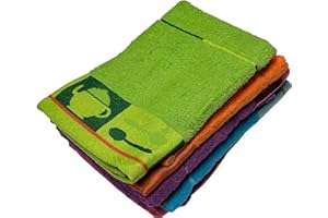 GENERIC Col & Cor Paños de Cocina Algodón Rizo Multicolor con Dibujo Bordado. Juego de Trapos Cocina 100% Algodón 50x50 CM (6, Tetera)