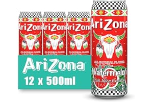 Arizona Watermelon, Pack Of 12 x 500ml Cans, Delicious Fruity Drink, No Artificial Colours or Preservatives