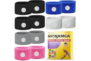 HIONXMGA Bracelets pour le mal des transports / acupression pour nausées, maux de mer pour soulager naturellement les nausées matinales, les étourdissements, le mal des transports (voiture, mer, mal