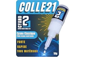 Colle21 Super Glue Cyanoacrylate 10g – Colle Ultra Puissante Polyvalente Modélisme, Bricolage et Réparation – Séchage Rapide et Transparente - Pour le Métal, Bois, Plastique, Résiste Haute Température