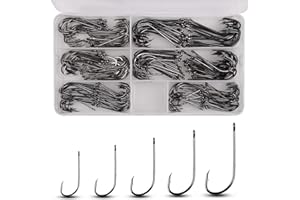 SHADDOCK FISHING 150pcs Baitholder ganci da pesca ganci da pesca J lungo gambo con 2 gambo spinato offset gambo alto carbonio in acciaio scama tenere per acqua salata acqua dolce