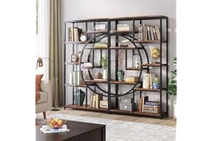 Tribesigns Etagere 5-poziomowy regał przemysłowy, wysokie, wolnostojące, organizer do przechowywania z 9 otwartymi półkami do przechowywania, do salonu, biura, 2 szt