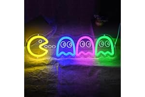 ASLANKA Panneau néon d'arcade rétro 3D avec LED - Fait à la main - Esthétique - Thème d'arcade - Pour salle de jeux, chambre d'enfant, homme, grotte, cadeau d'anniversaire, sous-sol, maison, bar, pub