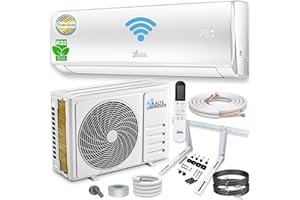 Kältebringer Climatiseur Split - 12000 BTU - Climatiseur inverter avec fonction chauffage, WiFi et App - très silencieux - kit complet, 5m de conduite en cuivre, réfrigérant R32, matériel de montage