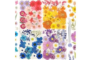 GuangZhou 133PCS Real Dried Pressed Flowers and Press Leaves Natural Colorful Handmade Flower Petals for DIY Face Decoration Resin Candle Nail Pendant Crafts Art Floral Decorations, MLW89Q
