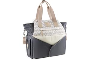 MIXIRL 𝐌𝐈𝐗𝐈𝐑𝐋® Baby Wickeltasche mit Wickelunterlage & Kinderwagenbefestigung für unterwegs - wasserabweisend, geruchsneutral & langlebig - Babytasche für Mama