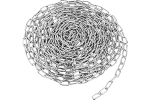VIDETOL Chaine Acier, 10 m x 3 mm Chainette Metal, Starke de Chaîne, Chaine Chien pour Plantes Suspendues, Corde à Linge, Antivol de Vélo