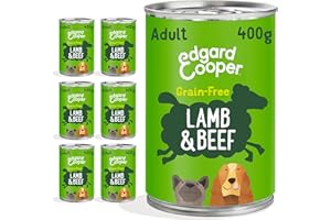 Edgard & Cooper Comida Húmeda para Perros Adultos Latas Perros Natural Sin Cereales Paté 400g x 6 Cordero & Ternera Fresco, Alimentación Sana Sabrosa y Equilibrada, Carne Fresca