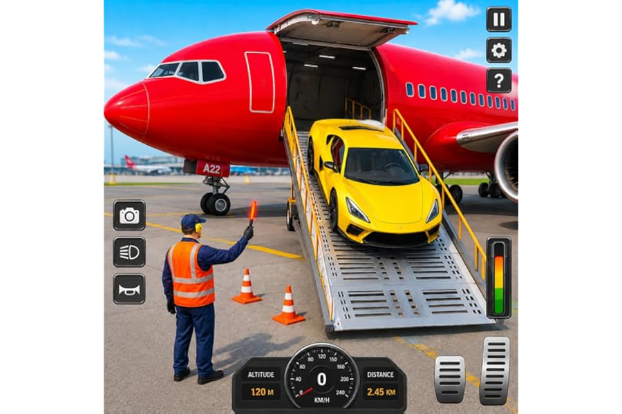Flugzeug-Flugsimulator, realistischer Pilot, Flugzeugflug, Himmelsrennen, Offroad-Auto, Frachttransport, Fahrspiele