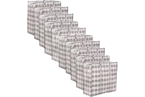 Zuvo Large Laundry Bags with Zip (10-Pack) - Waterproof, Durable, Reusable Storage Solution for Packing, Better than Moving Boxes, 60x50x25 cm