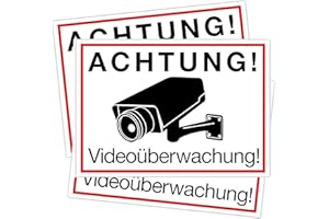 ‎CLEVER POOL Clever Pool 3 Aufkleber Achtung Videoüberwachung Schild – DIN A4 – wetterfest - Kameraüberwachung – Einbruchschutz – Warnschilder, Hinweisschilder (Motiv Achtung Videoüberwachung)
